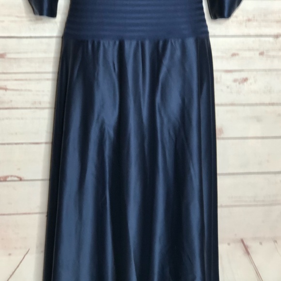 JS Collection Navy Blue Long Formal Gown Size 10 - Picture 4 of 10